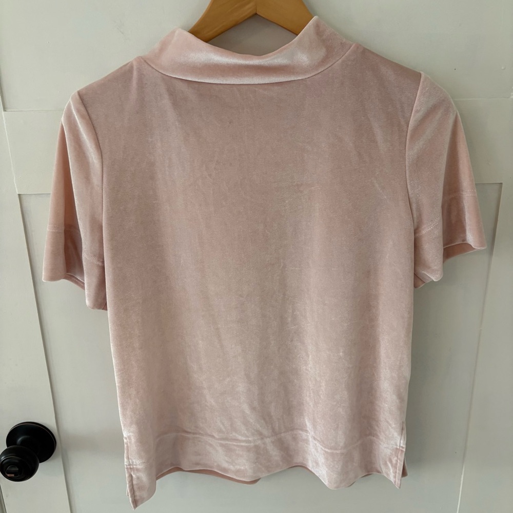 Anthropologie Krisha Velvet Mock Neck Top. Size Small. - Picture 8 of 12